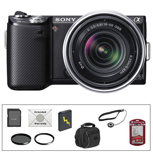 Sony Alpha NEX-5N Digital Camera & 18-55mm Lens (Black) with Deluxe Accessory Kit