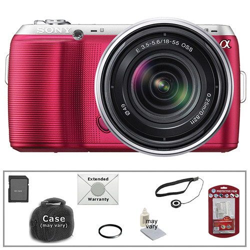 Sony Alpha NEX-C3 Digital Camera w/18-55mm Lens & Basic Accessory Kit (Pink)