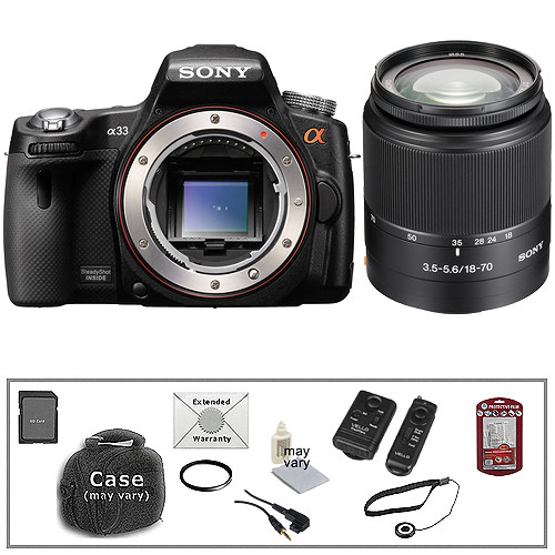 Sony Alpha SLT-A33 Digital Camera w/18-70mm Lens & Basic Accessory Kit