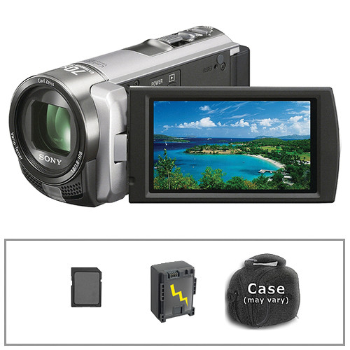 Sony DCR-SX45 SD Flash Memory Camcorder with Basic Accessory Kit (Silver)