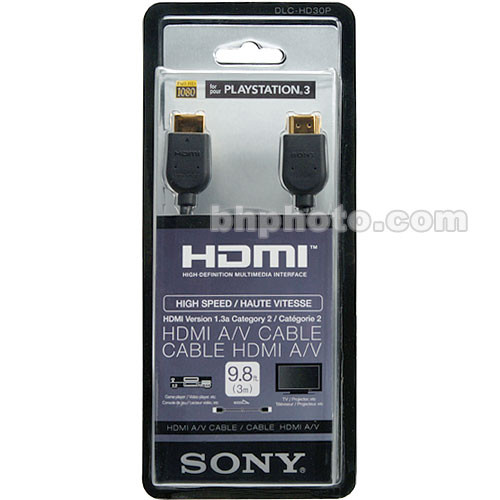 Sony DLC-HD30P High Speed HDMI Male to HDMI Male Cable, DLCHD30P
