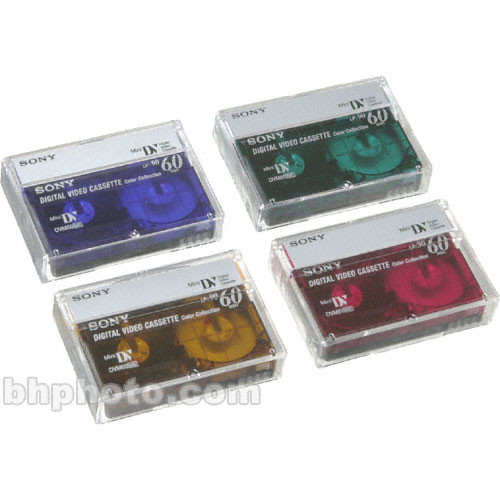 Sony Multicolor DVM-60PR 60-Minute Mini DV Tape (4-Pack)