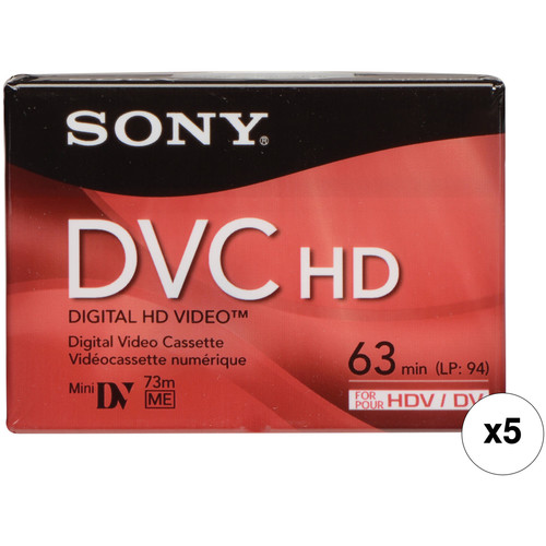 Sony DVM-63HD 63 Minute Mini DV HD Videocassette (Pack of 5)