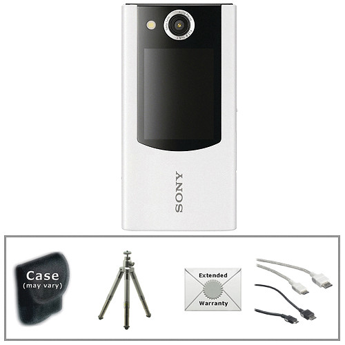 Sony MHS-FS2 Bloggie Duo Camcorder Travel Kit (White)