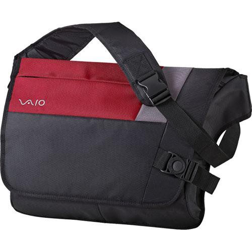 Sony VGP-AMB10/R Classic Messenger Bag (Black with Red and Grey Accents)