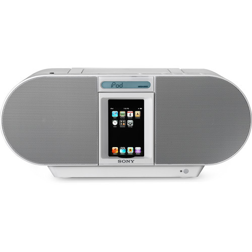 Sony ZS-S4iPWHITE CD Boombox for iPod and iPhone