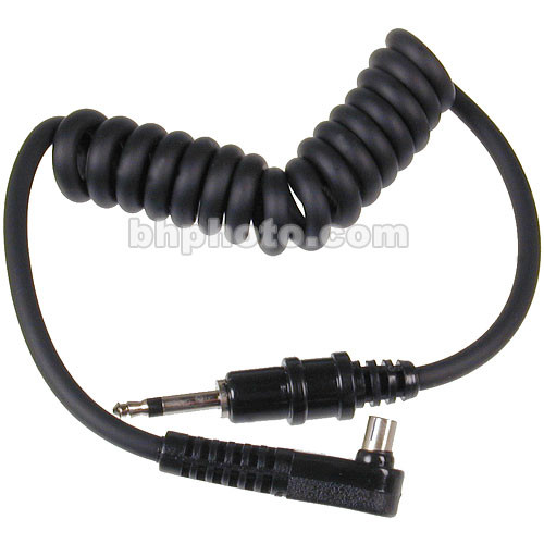 Sunpak Single Pin to PC Male Sync Cord for 383, 522 & 544 - Coiled 2.0'