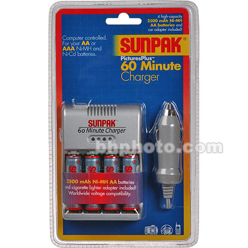 Sunpak 60-Minute Charger Kit with 4 "AA" NiMH Batteries