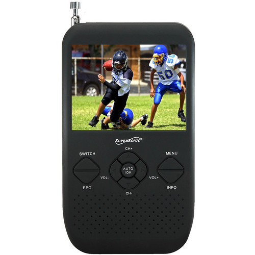 Supersonic SC-335 3.5" Portable TFT LCD TV with FM Radio and SD Card Slot