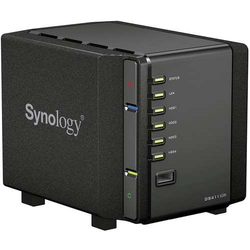 Synology DS411slim DiskStation 4-Bay NAS Server (Black)