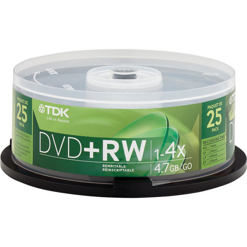 TDK DVD+RW 4.7GB 4x Disc (25)