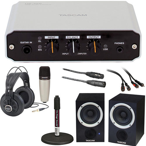TASCAM US-100 Value Bundle - Desktop Recording Kit