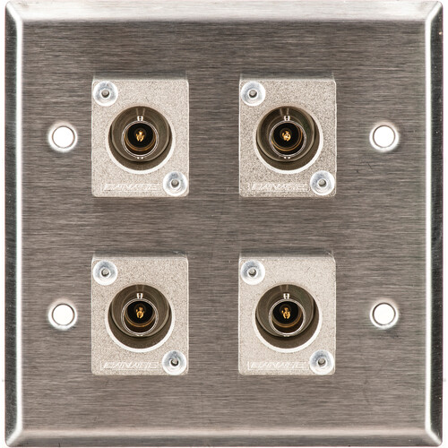 TecNec WPL-2108 2-Gang Wall Plate w/4 BNC Connectors