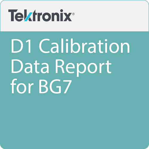 Telestream D1 Calibration Data Report for BG7