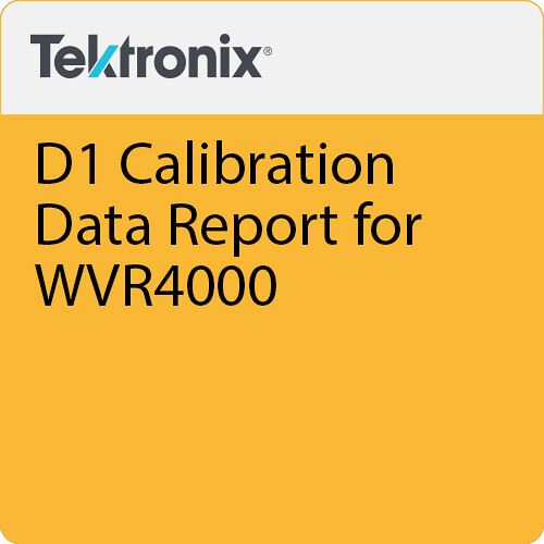 Telestream D1 Calibration Data Report for WVR4000