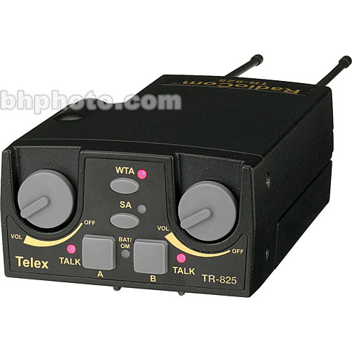 Telex TR-825 2-Channel Binaural UHF Transceiver (A5M Telex, A2: 518-536MHz Receive/632-650MHz Transmit)