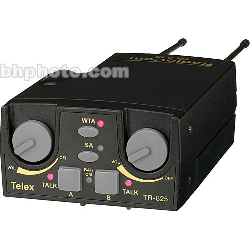 Telex TR-825 2-Channel Binaural Beltpack UHF Transceiver with A4M Telex Connector (E88: 470 to 488 MHz Transmit / 590 to 608 MHz Receive)