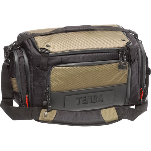 Tenba Shootout Large Shoulder Bag (Black, with Olive Trim)