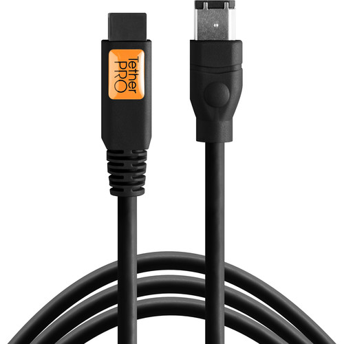 Tether Tools TetherPro FireWire 800 9-Pin to FireWire 400 6-Pin Cable (Black, 15')