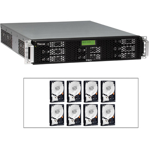 Thecus 16TB (8x 2TB) N8800PRO v2 2U NAS Server with Hard Drives Kit