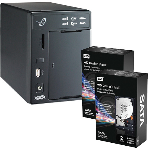 Thecus 4TB (2x 2TB) N2200XXX Soho / Home 2-Bay NAS Server With Hard Drives Kit