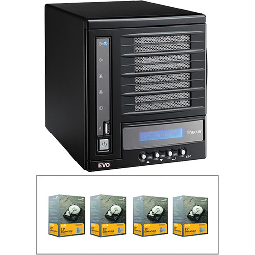 Thecus 4TB (4 x 1TB) N4100EVO 4 Bay NAS Server B&H Kit