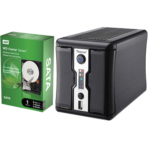 Thecus N2200 NAS Hard Drive Enclosure Kit w/WD 1TB Caviar Green Hard Drive