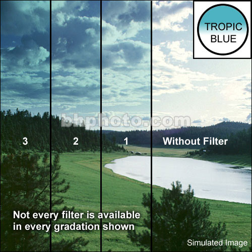 Tiffen 3 x 4" 1 Tropic Blue Soft-Edge Graduated Filter (Horizontal Orientation)