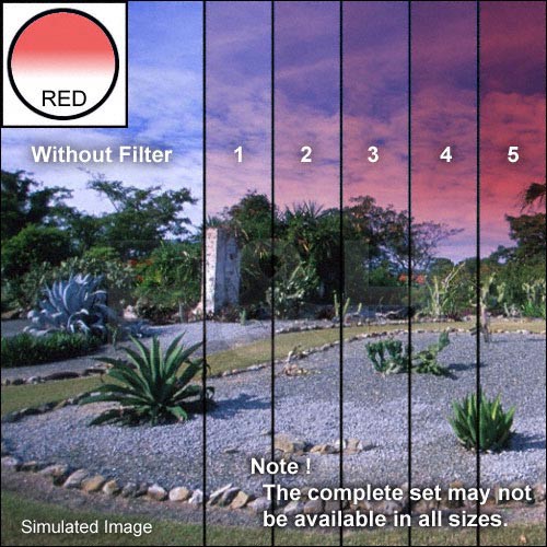 Tiffen 5 x 6" 2 Red Soft-Edge Graduated Filter (Horizontal Orientation)