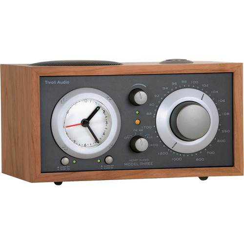 Tivoli Model Three AM/FM Clock Radio (Metallic Taupe/Cherry)