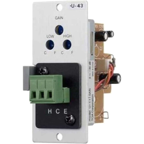 Toa Electronics U-43R - Unbalanced Line Input w/ High/Low Cut Filters and Mute-Send (Dual RCA)