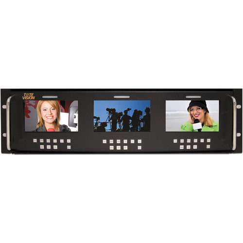Tote Vision Set of Three 5" LED Monitors in a Rack Mount