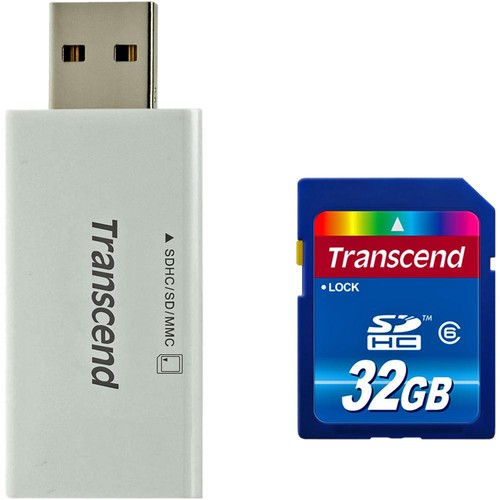 Transcend 32GB Secure Digital (SDHC) Card & USB Card Reader