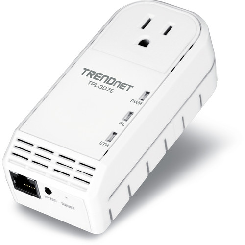TRENDnet 200Mbps Powerline AV Adapter with Bonus Outlet