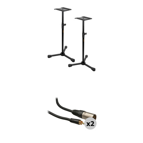 B&H Photo Video Studio Monitor Stands Kit with XLR to RCA Cables