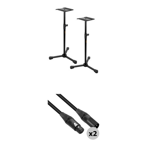 B&H Photo Video Studio Monitor Stands Kit with XLR Cables