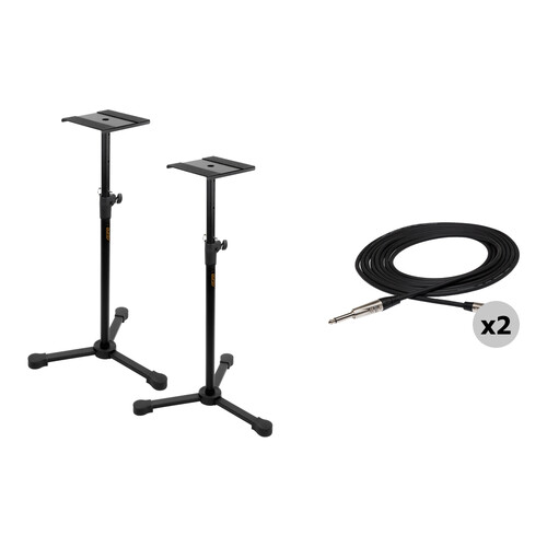 B&H Photo Video Studio Monitor Stands Kit with 1/4" TS to RCA Cables