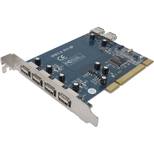 Ultra Products 6-Port USB 2.0 PCI Expansion Card - Mac/Win/Linux