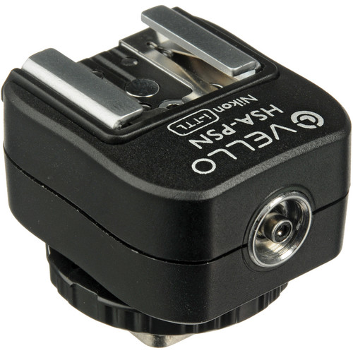 Vello Hot Shoe Adapter with PC Socket + Top Shoe - for Nikon (i-TTL)
