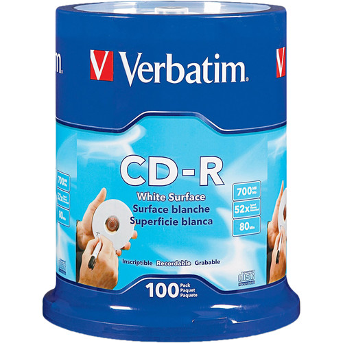 Verbatim CD-R 700MB White Disc (100)