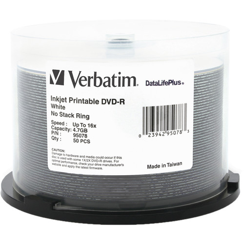 Verbatim DVD-R 4.76GB 16X Printable DataLifePlus (50)