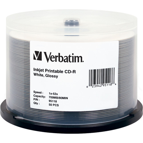 Verbatim CD-R White Inkjet Printable Disc (50)