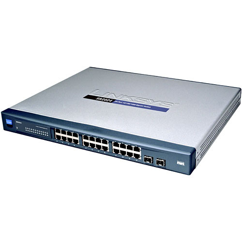 Vicon Linksys SRW224P 24-Port 10/100 + 2-Port Gigabit Switch with WebView and PoE