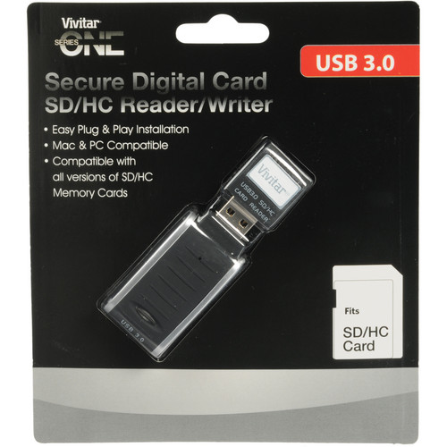 Vivitar USB 3.0 Secure Digital Card Reader / Writer for SD / SDHC Memory Cards