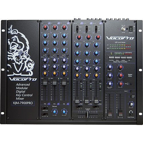 VocoPro KJM-7900 3-Channel Expandable Karaoke, DJ and VJ Mixer with Digital Key Control