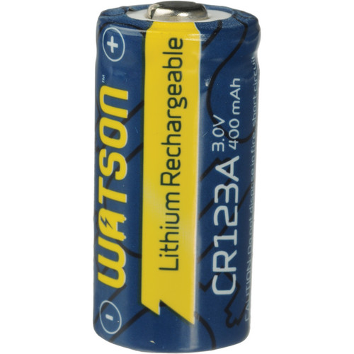 Watson CR123A Rechargeable Lithium Battery (3V, 400mAh)
