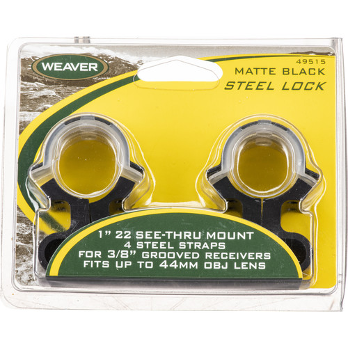 Weaver Steel Lock Mount See-Thru Riflescope Rings for 1" .22 See Thru (Black)