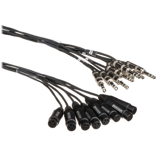 Whirlwind Medusa Multitrack 8 Channel 1/4" TRS Male to XLR Female Snake - 10'