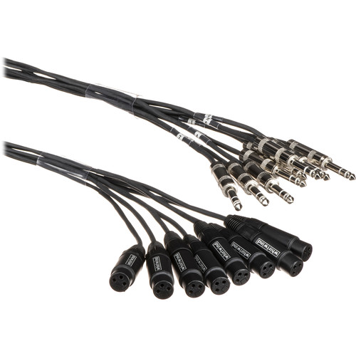 Whirlwind Medusa Multitrack 8 Channel 1/4" TRS Male to XLR Female Snake - 50'