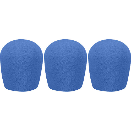WindTech 900 Series Windscreens for 1-5/8" Diameter Microphones (3 Pack, Royal Blue)